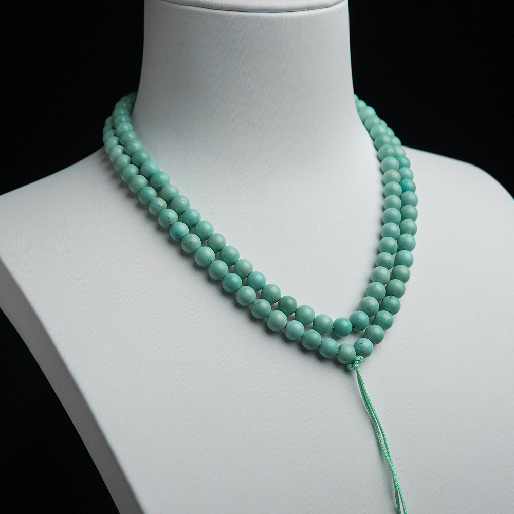 蓝绿绿松石珠链-红掌柜