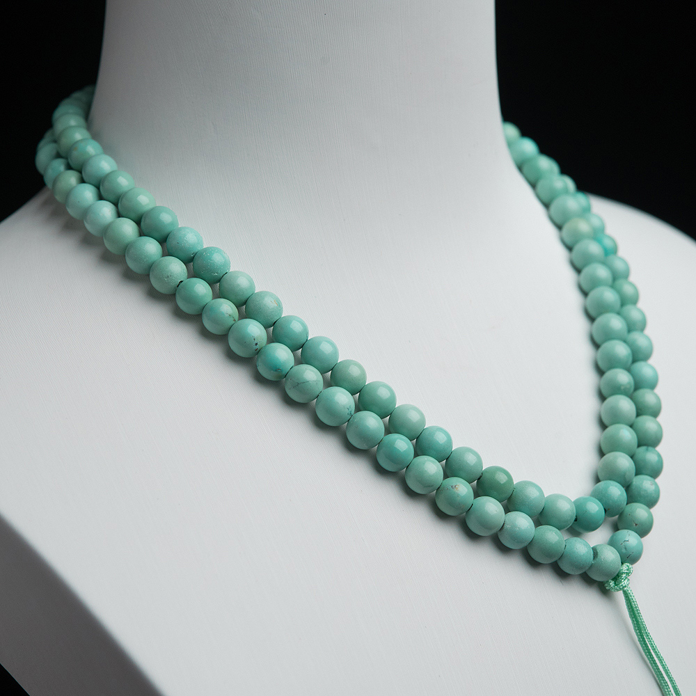 中高瓷铁线绿松石珠链-红掌柜