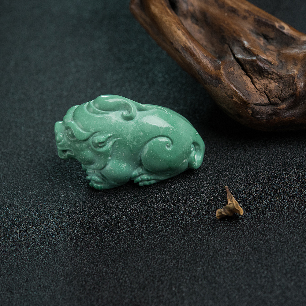 高瓷绿松石貔貅吊坠-红掌柜