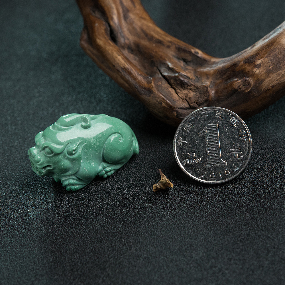 湖北天然绿松石貔貅吊坠-红掌柜