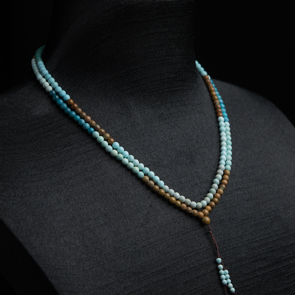 中高瓷铁线绿松石珠链-红掌柜