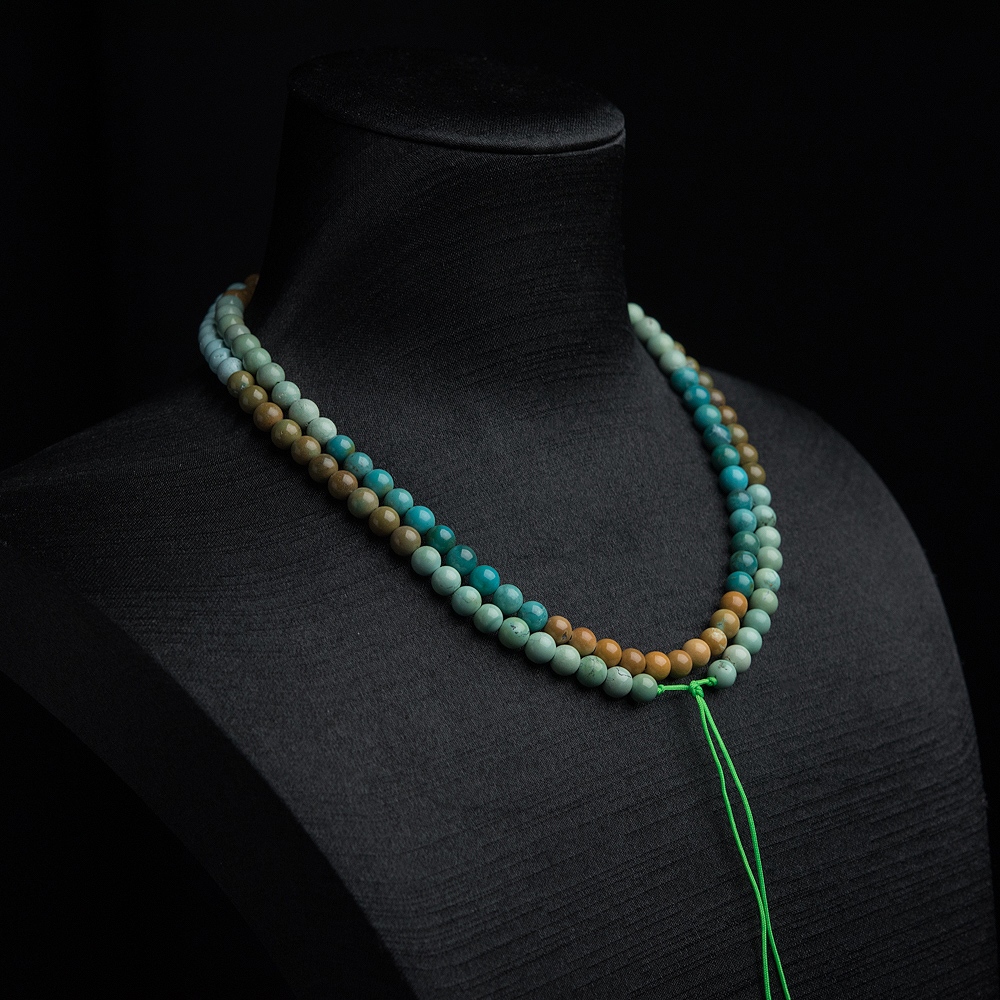 俏色绿松石珠链-红掌柜