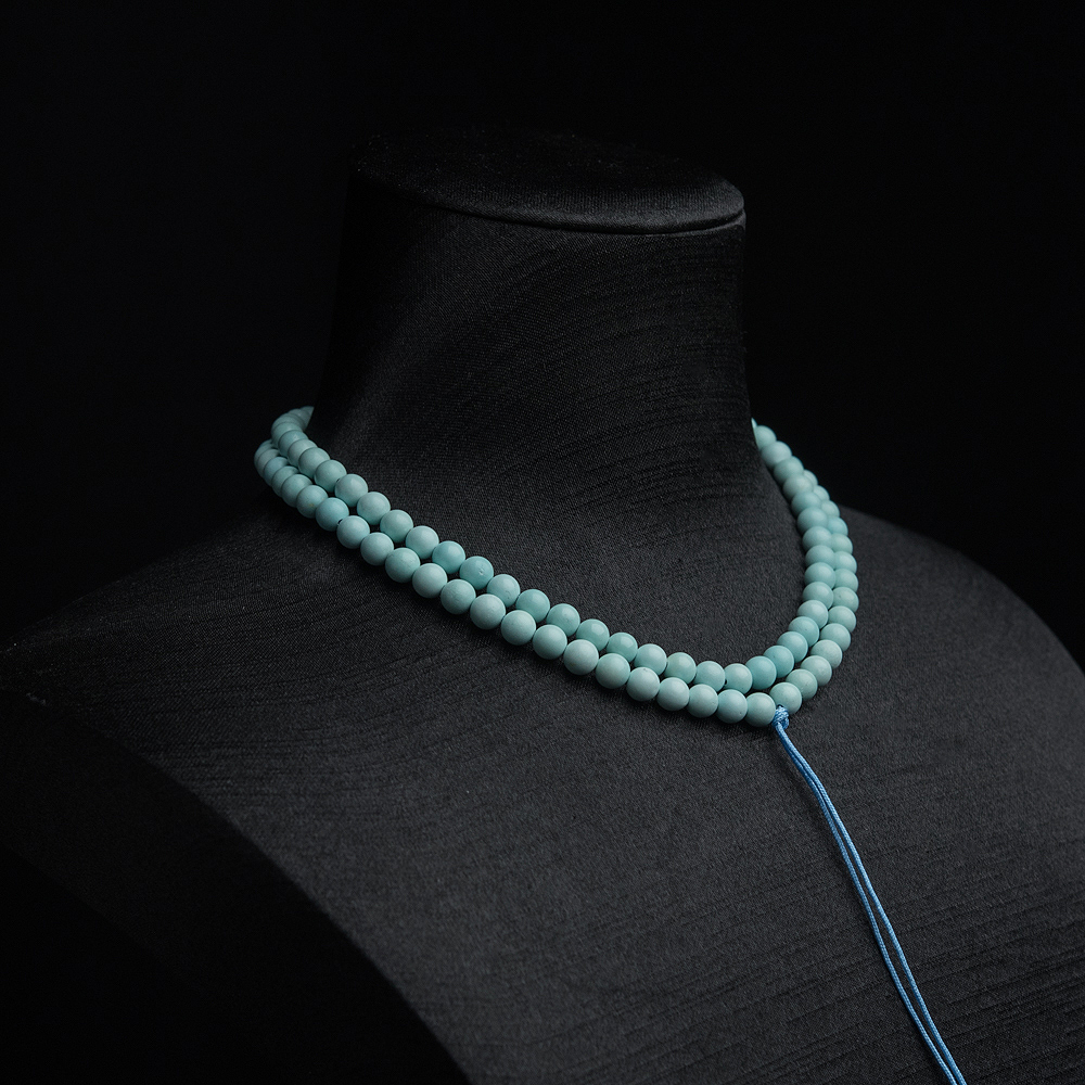 蓝绿绿松石珠链-红掌柜