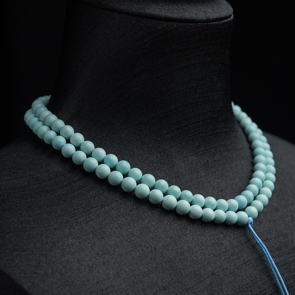 中高瓷铁线绿松石珠链-红掌柜