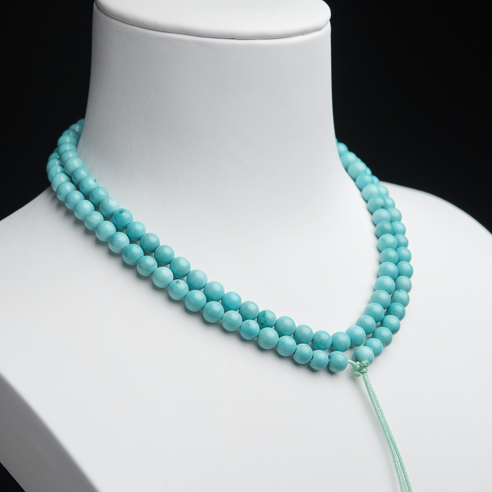 中高瓷铁线绿松石珠链-红掌柜