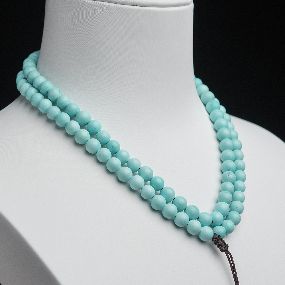 中高瓷铁线绿松石珠链-红掌柜