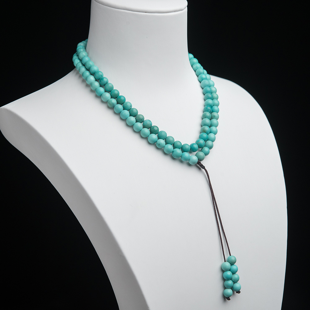 蓝绿绿松石珠链-红掌柜