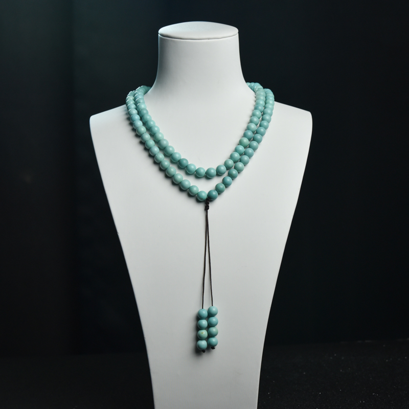 7.5mm高瓷蓝绿绿松石佛珠-红掌柜