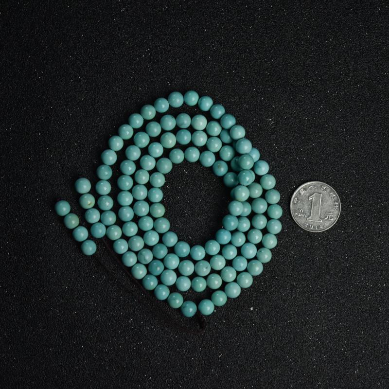 7.5mm高瓷蓝绿绿松石108佛珠-红掌柜