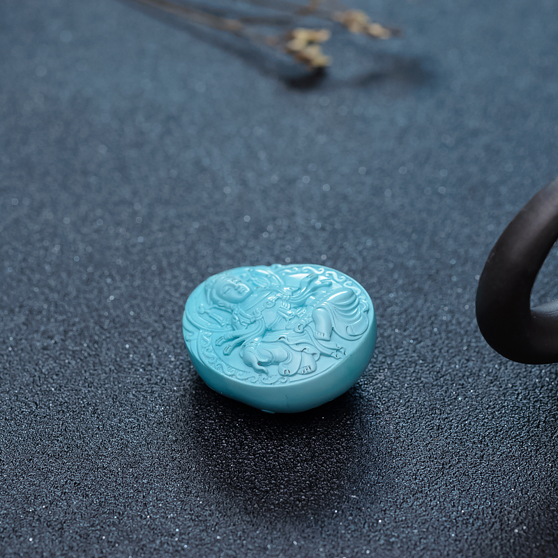 高瓷蓝绿松石吊坠-红掌柜