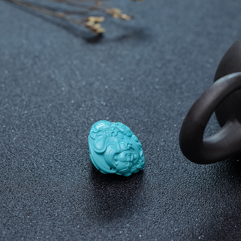 铁线绿松石龙吊坠-红掌柜