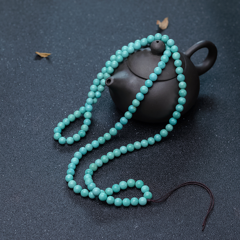 铁线蓝绿绿松石长链-红掌柜