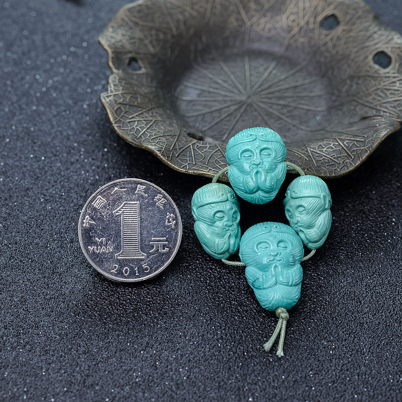 蓝绿绿松石孙悟空配件-红掌柜