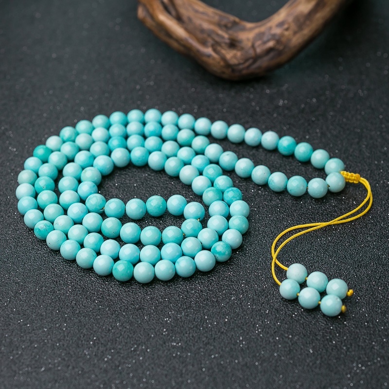 蓝绿松石108佛珠-红掌柜