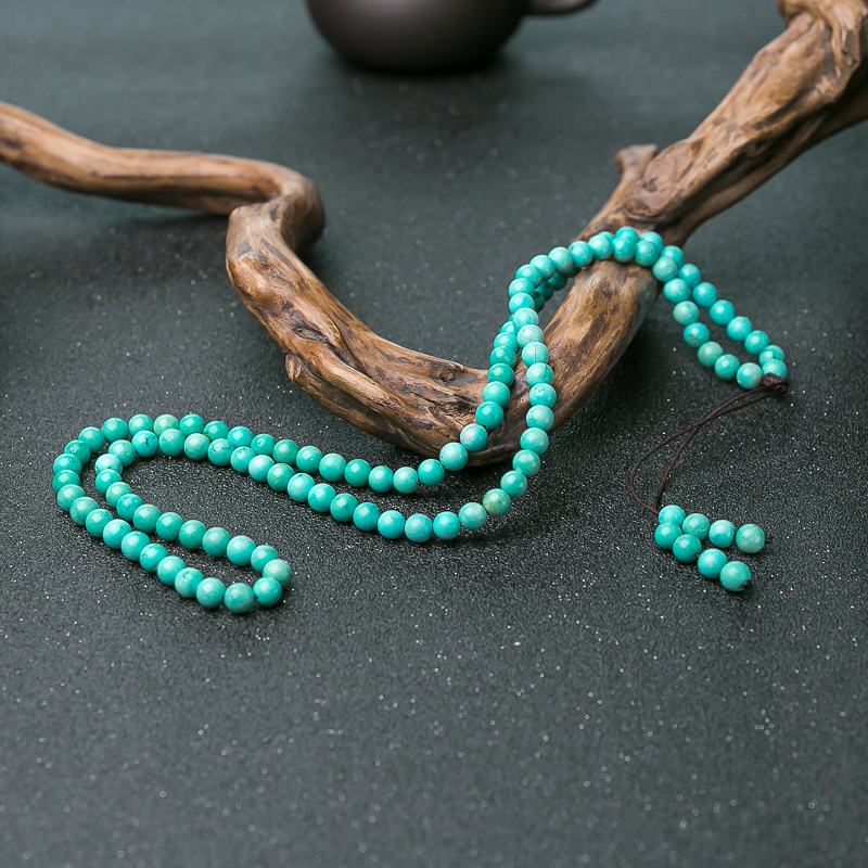 蓝绿松石108佛珠-红掌柜