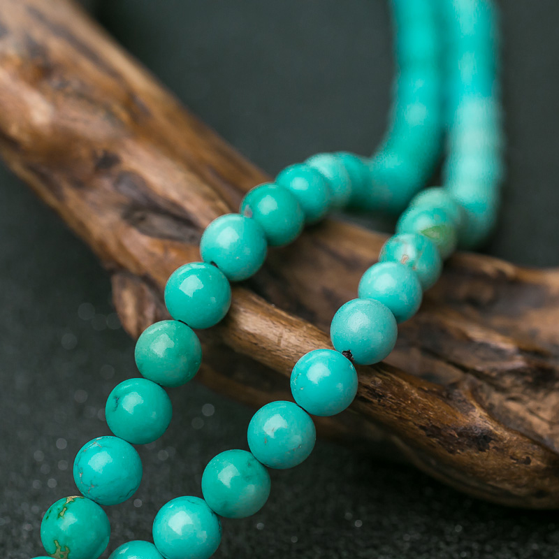 中瓷铁线蓝绿松石108佛珠-红掌柜