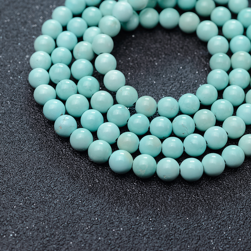 天然湖北中高瓷蓝绿松石108佛珠-红掌柜