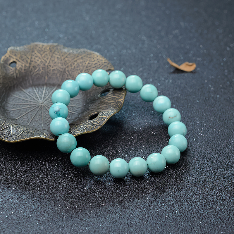 9.5mm绿松石单圈手串-红掌柜