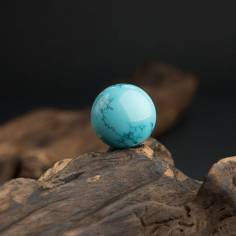 铁线蓝绿松石圆珠-红掌柜