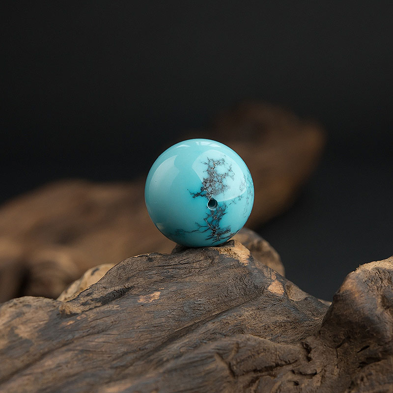 高瓷绿松石圆珠-红掌柜