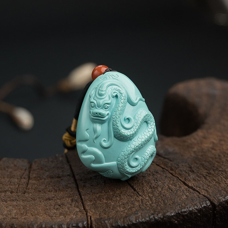 绿松石龙吊坠-红掌柜