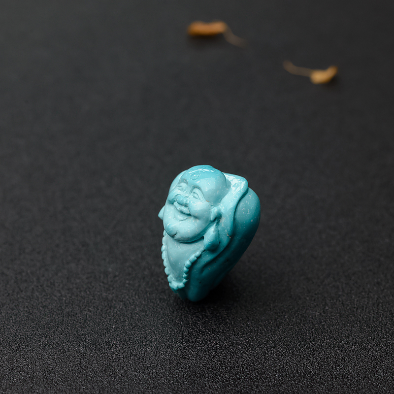 天然中瓷蔚蓝绿松石佛吊坠-红掌柜