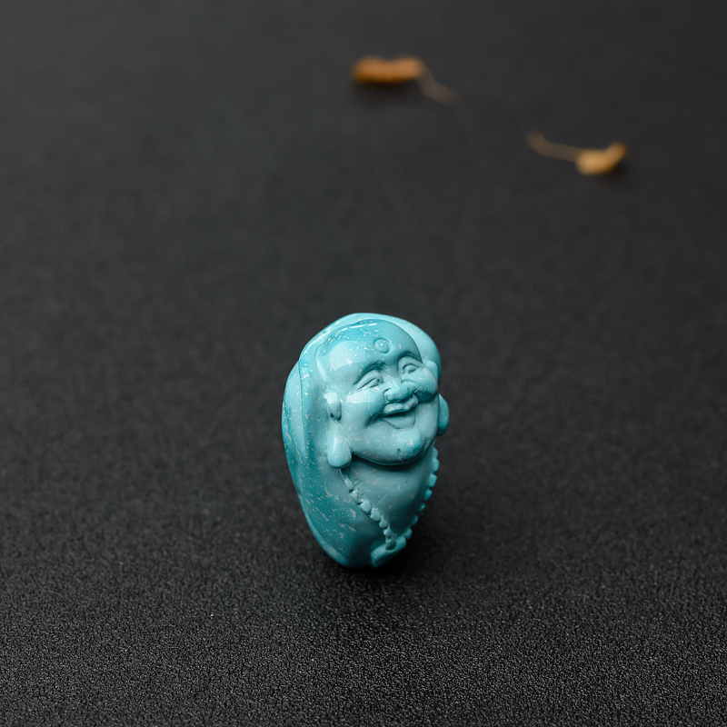 湖北中瓷蔚蓝绿松石佛吊坠-红掌柜