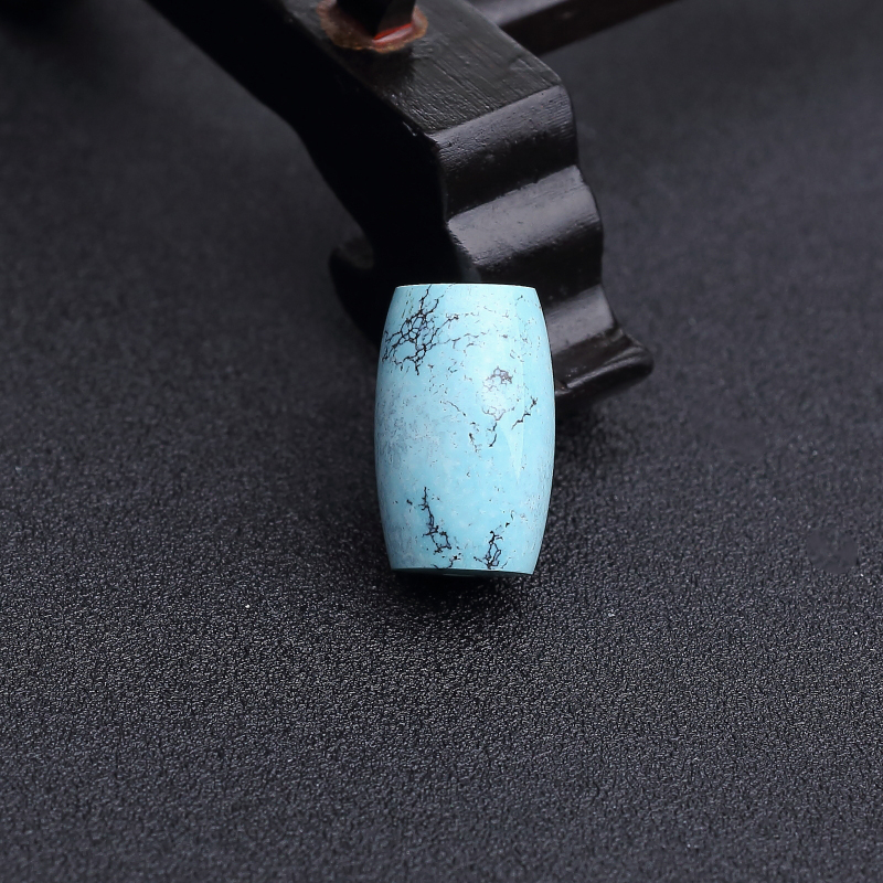 中高瓷铁线蓝绿松石桶珠-红掌柜