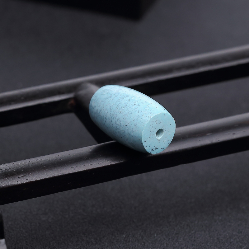 湖北蓝绿松石桶珠-红掌柜