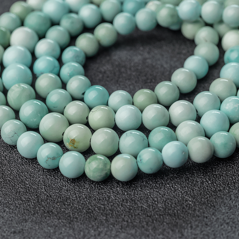 湖北天然中高瓷铁线绿松石108塔链-红掌柜