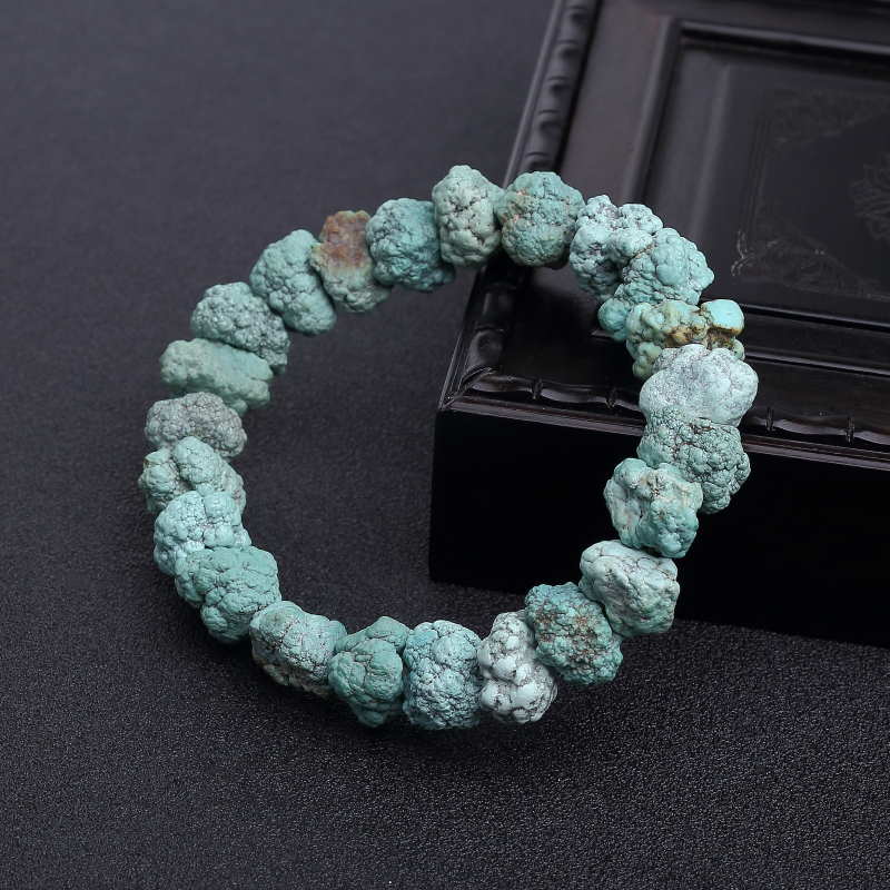 天然中瓷铁线蓝绿随形单圈手串-红掌柜