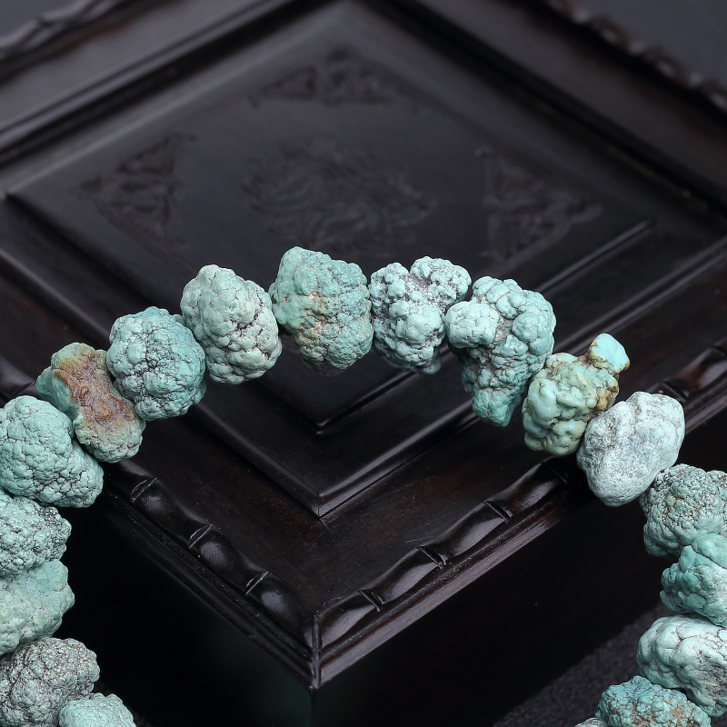 湖北天然蓝绿随形单圈手串-红掌柜