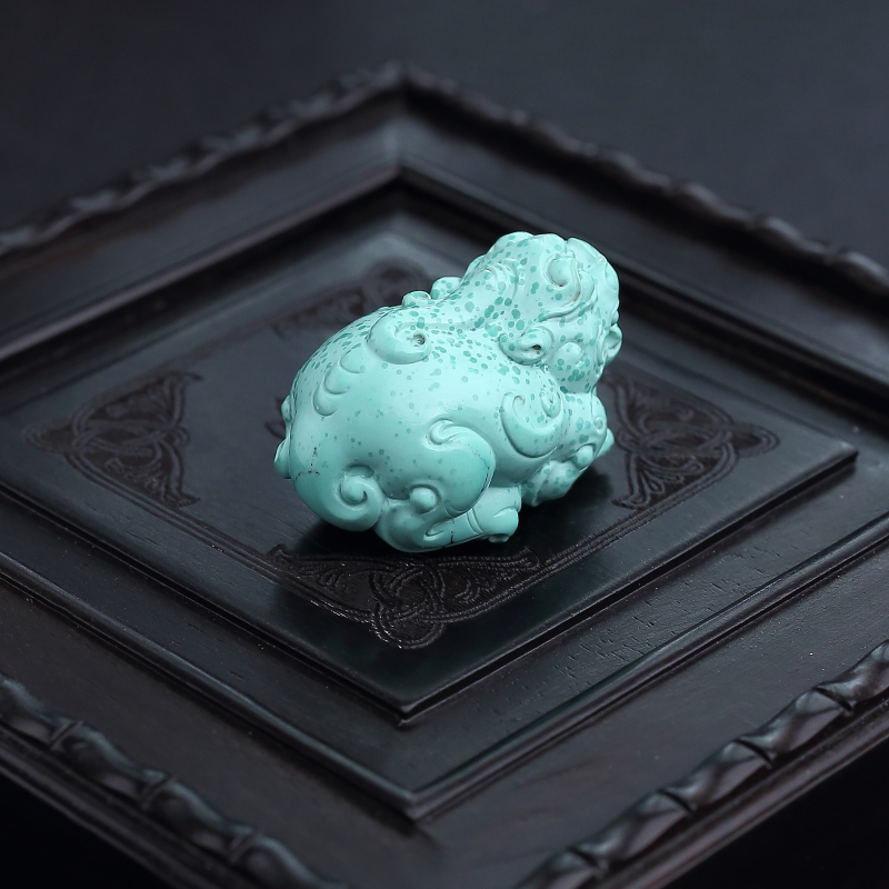 天然绿松石貔貅吊坠-红掌柜