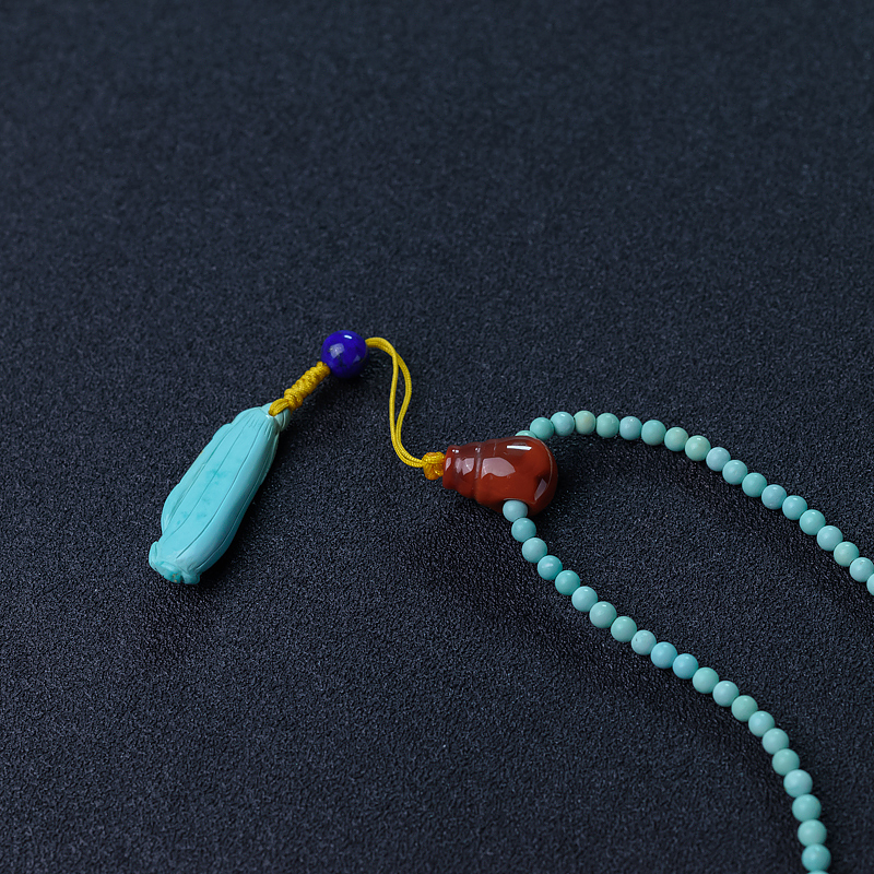 中高瓷浅蓝绿松石项链-红掌柜