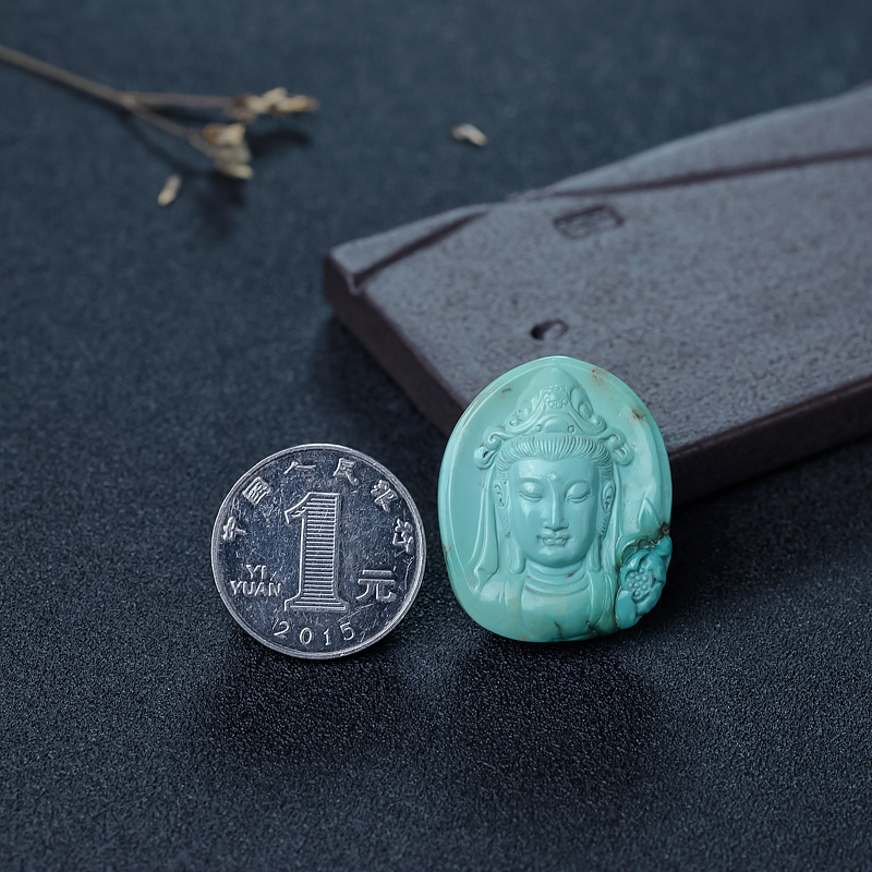 中高瓷铁线绿松石吊坠-红掌柜