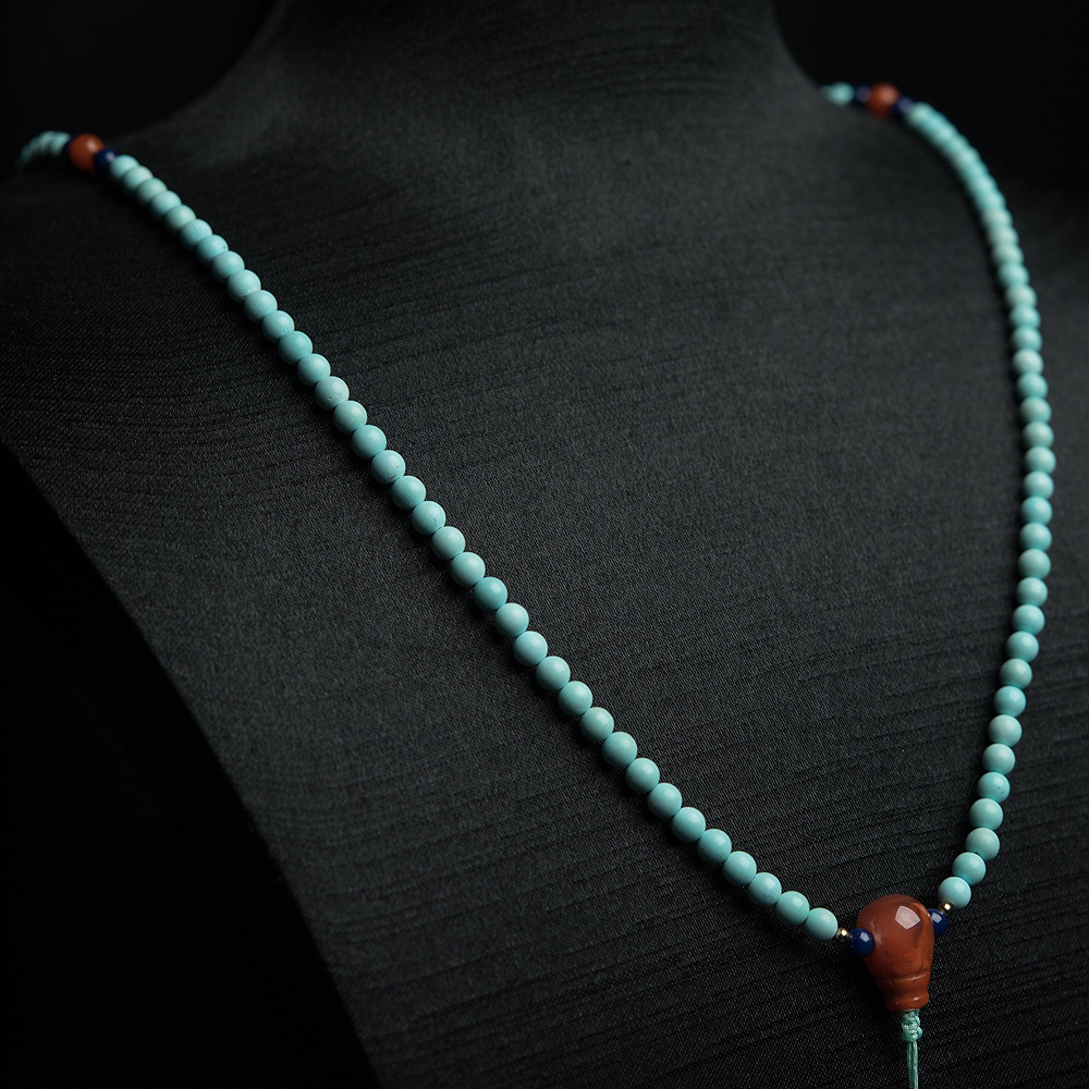 中高瓷铁线绿松石项链-红掌柜