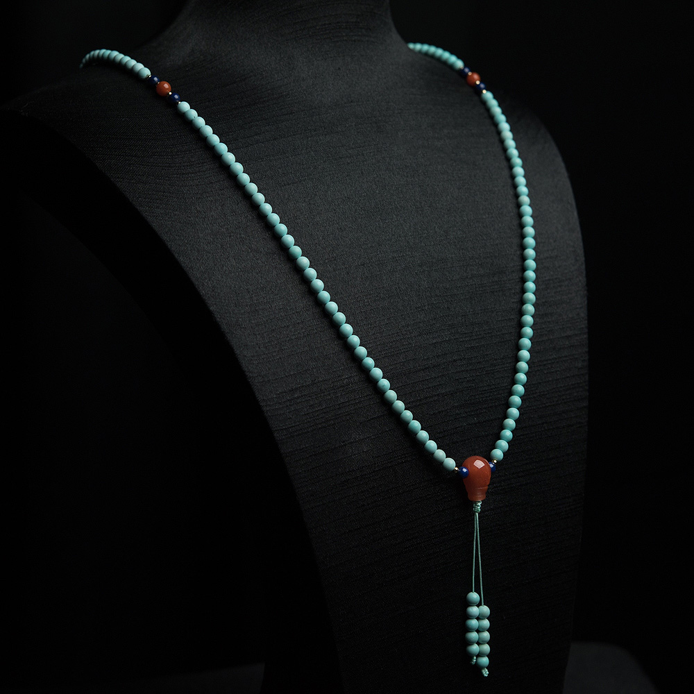浅蓝绿松石项链-红掌柜