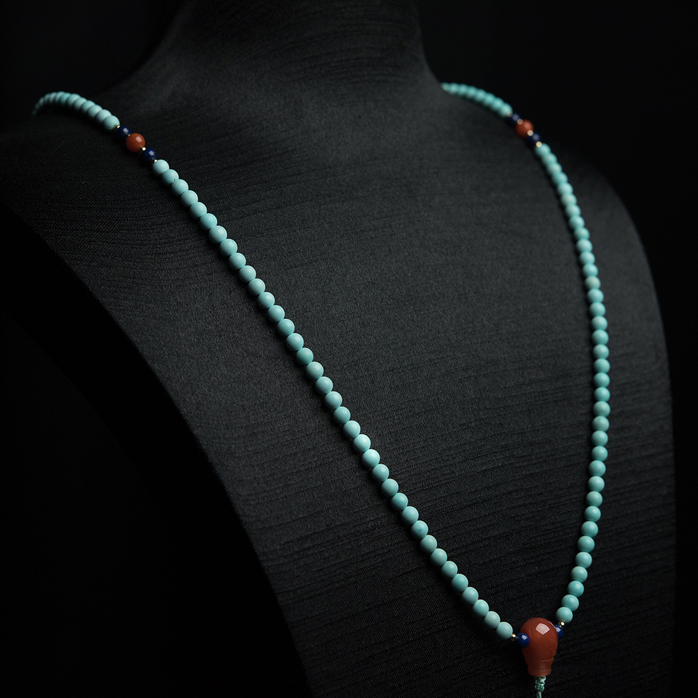 中高瓷铁线绿松石项链-红掌柜