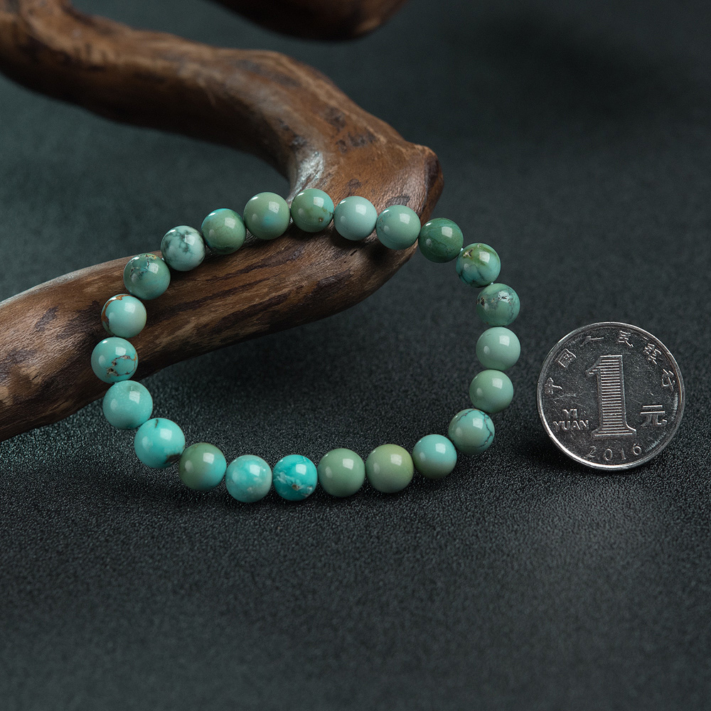 湖北绿松石单圈手串-红掌柜