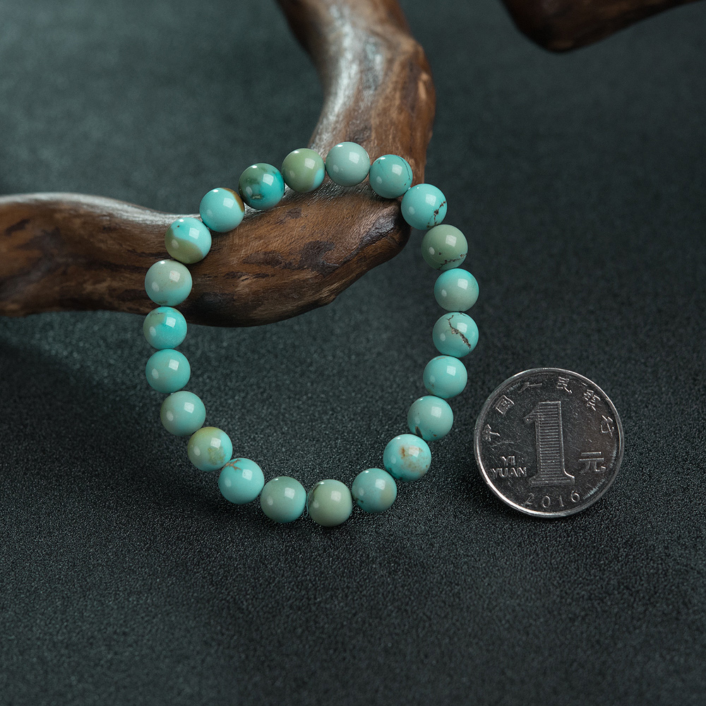 湖北绿松石单圈手串-红掌柜