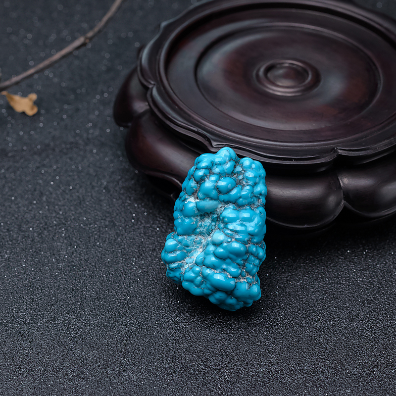 湖北天然蔚蓝绿松石原石-红掌柜