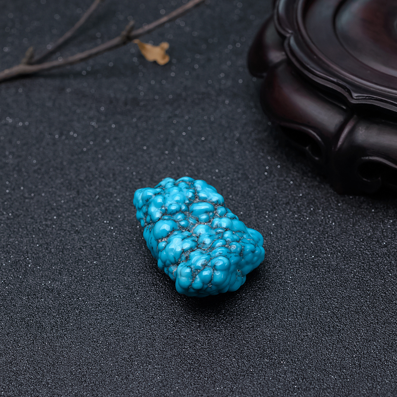 湖北天然高瓷铁线绿松石原石-红掌柜