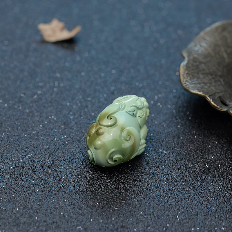 高瓷蓝绿绿松石貔貅吊坠-红掌柜