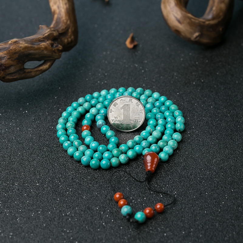 湖北绿松石108佛珠-红掌柜