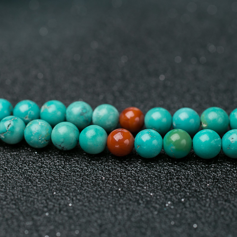 天然绿松石108佛珠-红掌柜