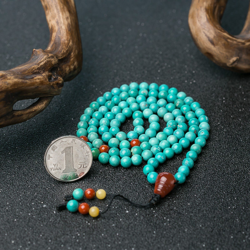 湖北绿松石108佛珠-红掌柜