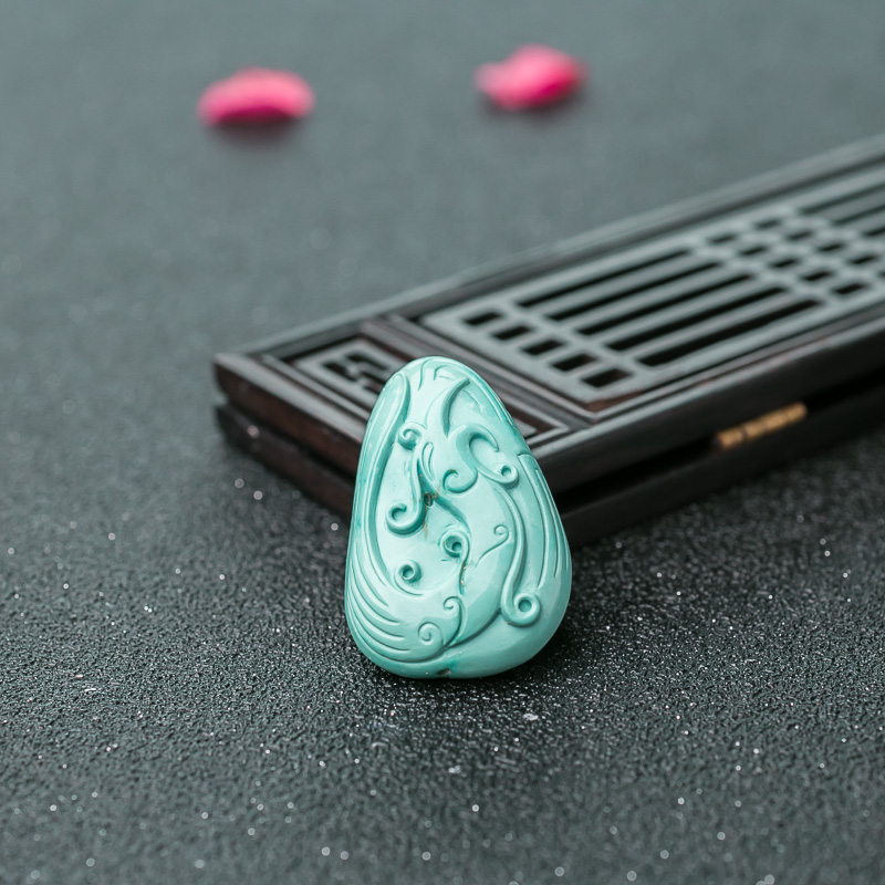 绿松石仿古凤吊坠-红掌柜