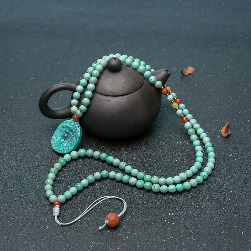 浅蓝绿松石项链-红掌柜