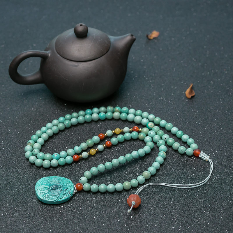 中高瓷铁线绿松石项链-红掌柜