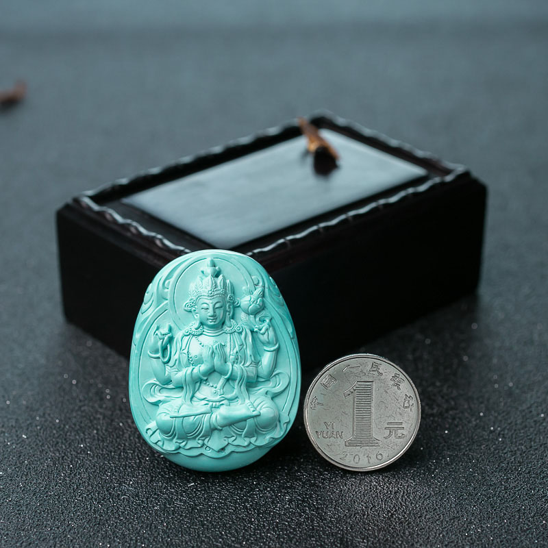 高瓷蓝绿松石吊坠-红掌柜